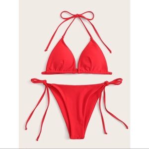Red Triangle Bikini Set